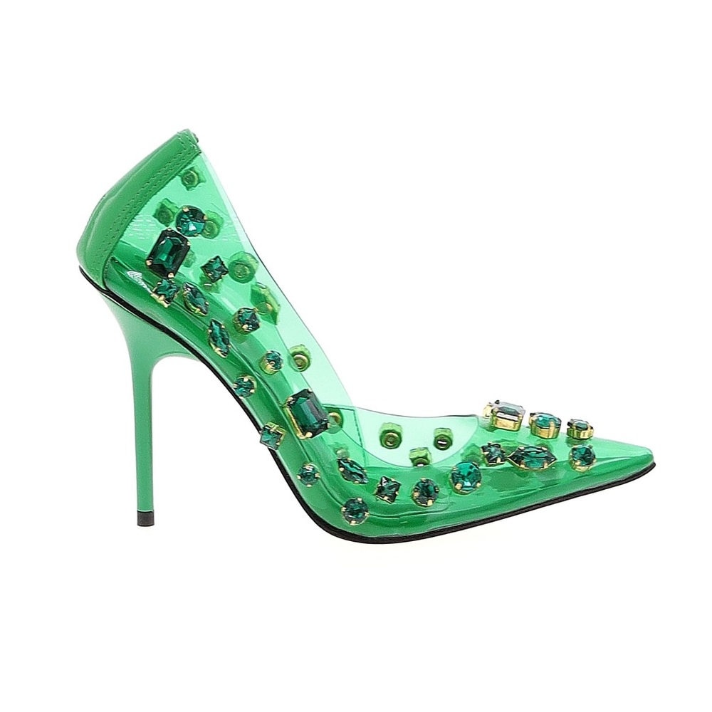 Good American- New Jeweled Emma summer Green Heels in size 13 (14)